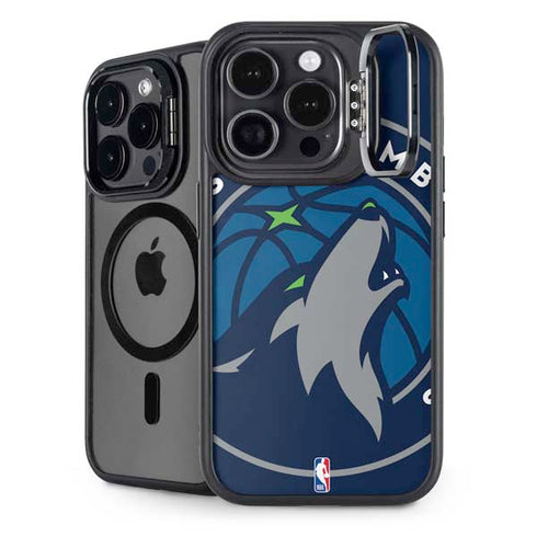NBA Minnesota Timberwolves Large Logo iPhone 15 Pro Kickstand Case